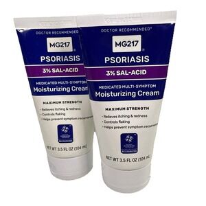 2 PACK MG217 Medicated Moisturizing Psoriasis Cream 3.5oz EXP: 05/26